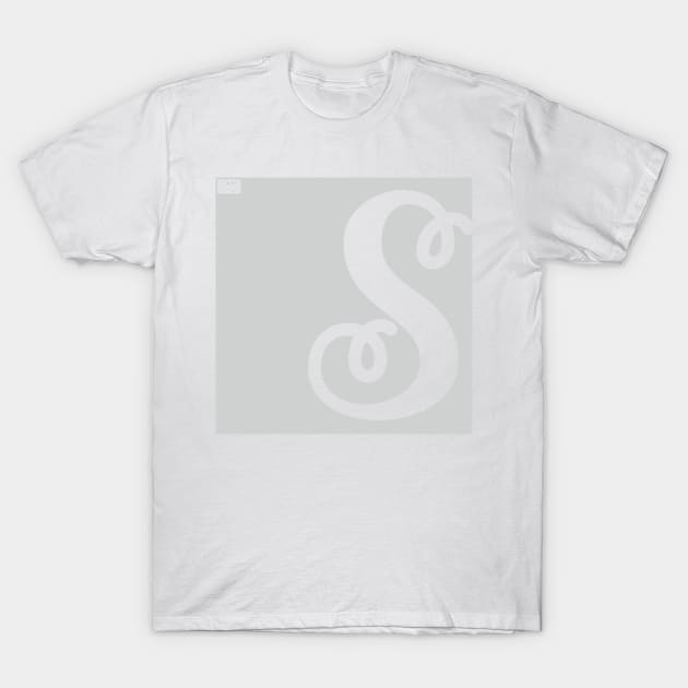 Letter S Elegant Cursive Calligraphy Initial Monogram T-Shirt by porcodiseno